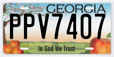 GA license plate PPV7407