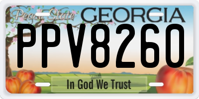 GA license plate PPV8260