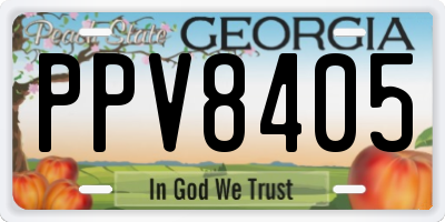 GA license plate PPV8405