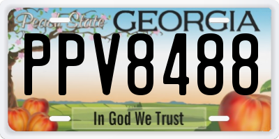 GA license plate PPV8488