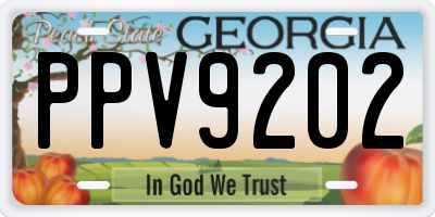 GA license plate PPV9202