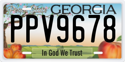 GA license plate PPV9678
