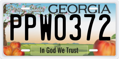 GA license plate PPW0372