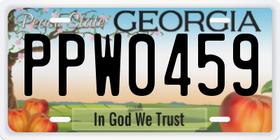 GA license plate PPW0459