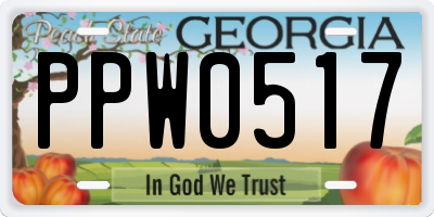 GA license plate PPW0517
