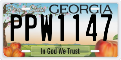 GA license plate PPW1147