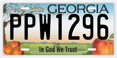 GA license plate PPW1296