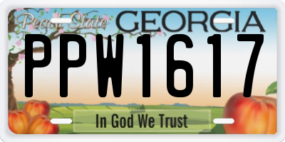 GA license plate PPW1617