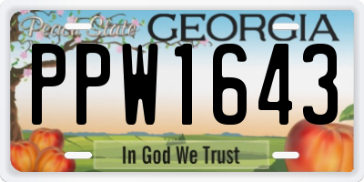 GA license plate PPW1643