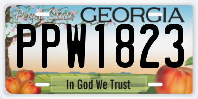 GA license plate PPW1823