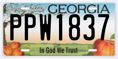 GA license plate PPW1837
