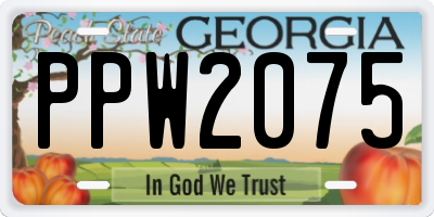GA license plate PPW2075