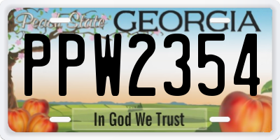 GA license plate PPW2354
