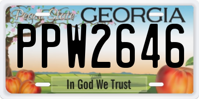 GA license plate PPW2646