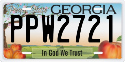 GA license plate PPW2721
