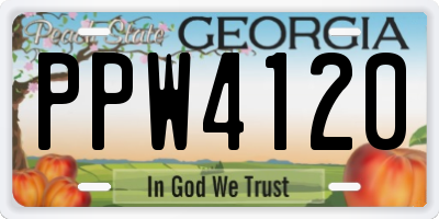 GA license plate PPW4120