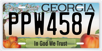 GA license plate PPW4587