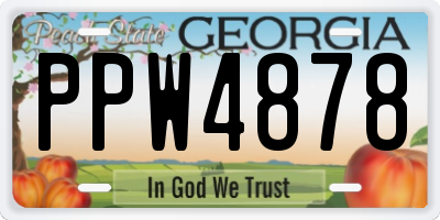 GA license plate PPW4878