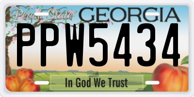 GA license plate PPW5434