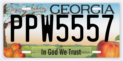 GA license plate PPW5557