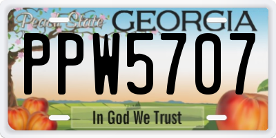 GA license plate PPW5707