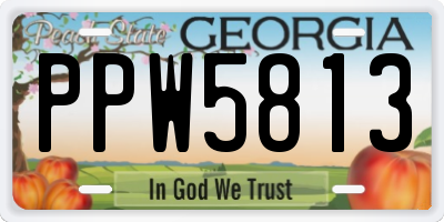 GA license plate PPW5813