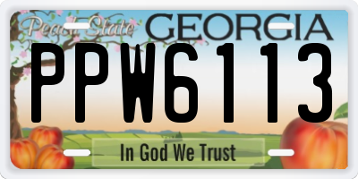 GA license plate PPW6113