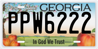 GA license plate PPW6222