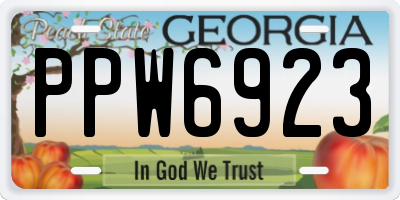 GA license plate PPW6923