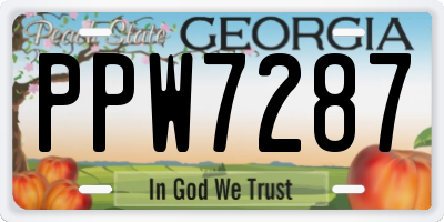 GA license plate PPW7287