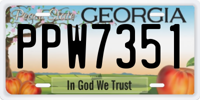 GA license plate PPW7351