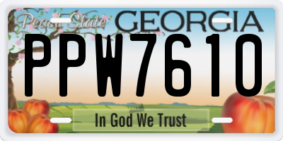 GA license plate PPW7610