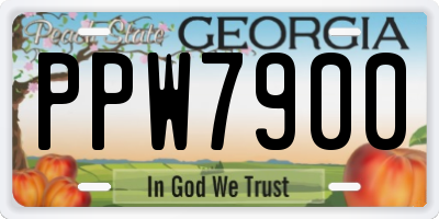 GA license plate PPW7900