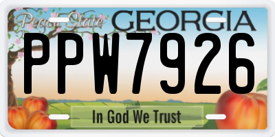 GA license plate PPW7926