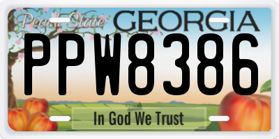 GA license plate PPW8386