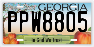 GA license plate PPW8805