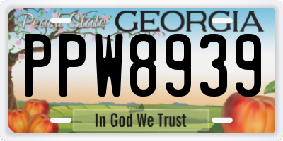 GA license plate PPW8939