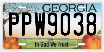 GA license plate PPW9038