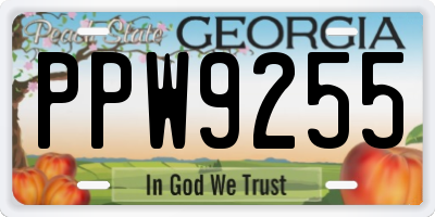 GA license plate PPW9255