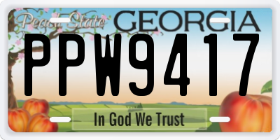 GA license plate PPW9417