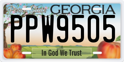 GA license plate PPW9505