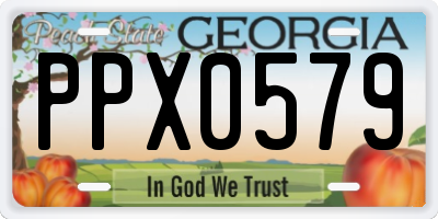 GA license plate PPX0579