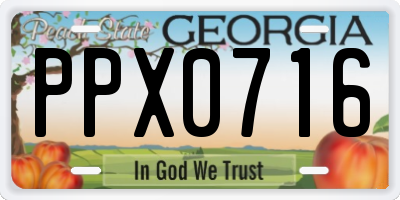 GA license plate PPX0716