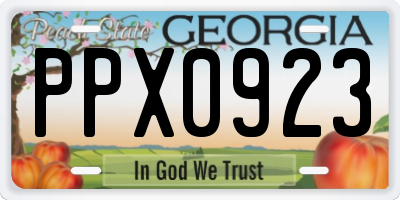 GA license plate PPX0923