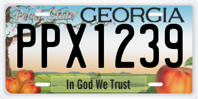 GA license plate PPX1239