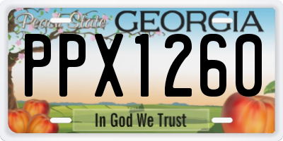 GA license plate PPX1260
