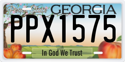 GA license plate PPX1575
