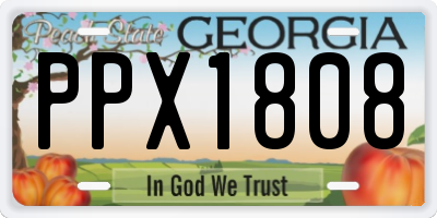 GA license plate PPX1808