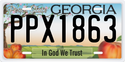 GA license plate PPX1863