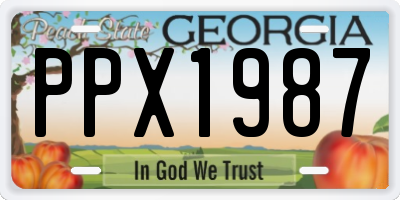 GA license plate PPX1987